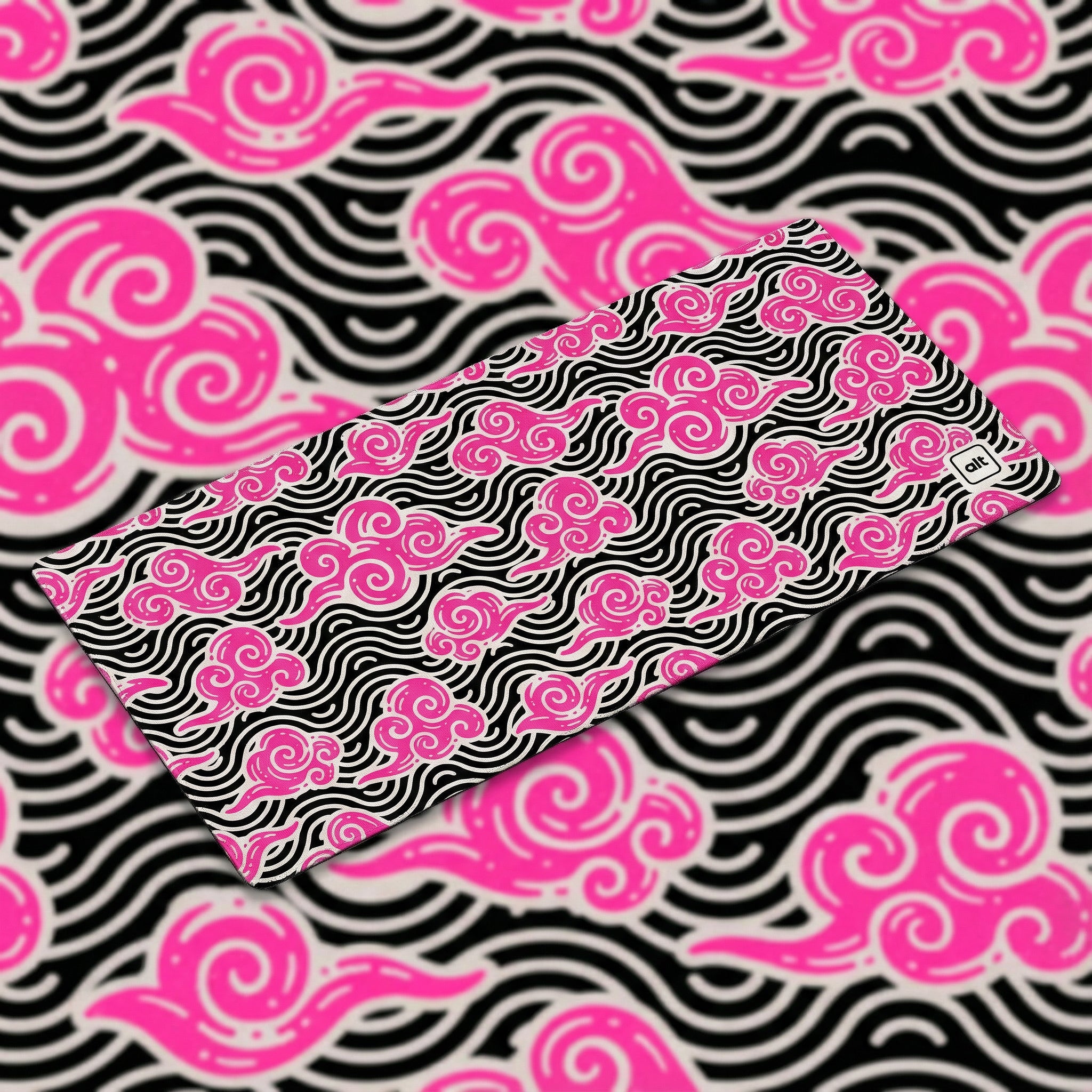 Pink Anime Clouds Mousepad