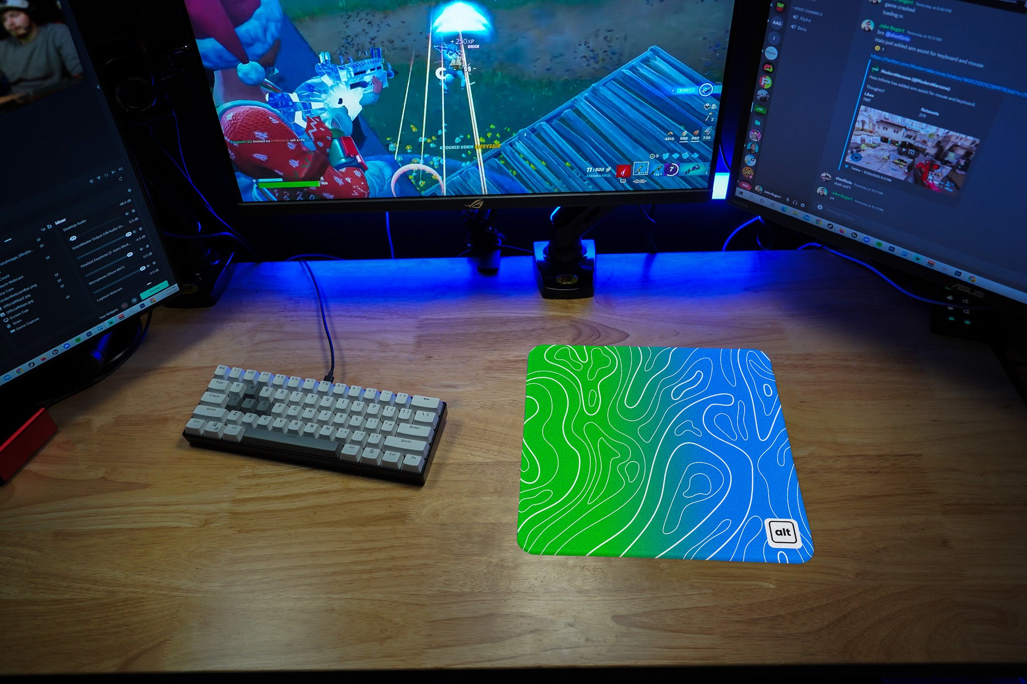 Peacock Ombre Damascus Mousepad