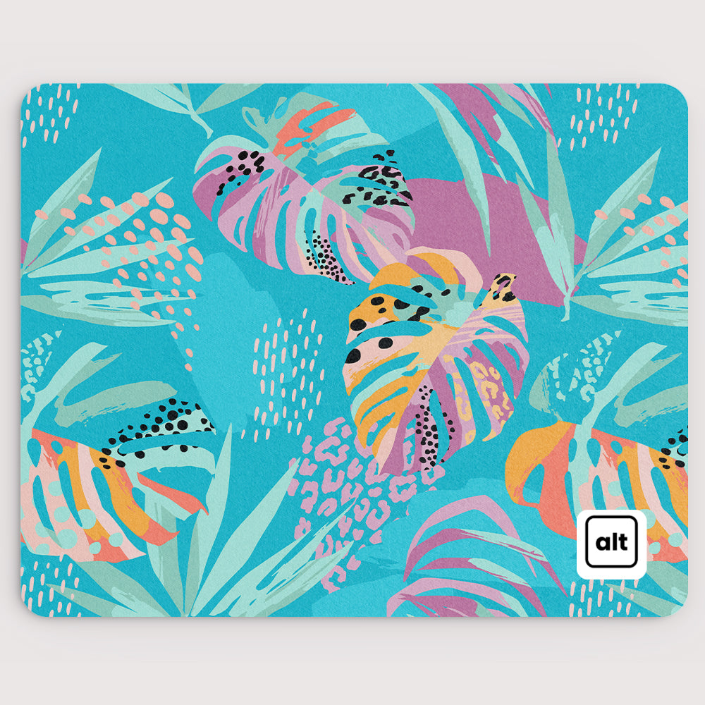 Pastel Tropical Flowers Mousepad
