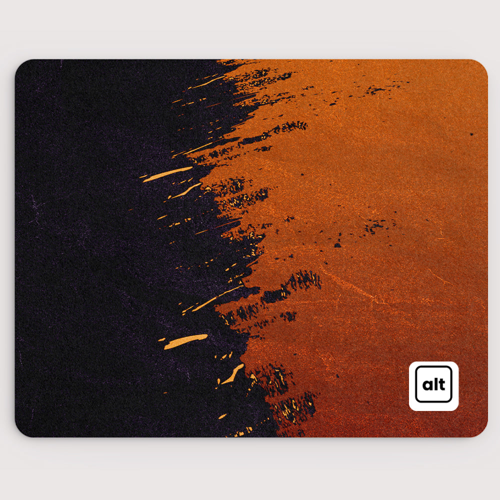 Orange Paint Spill Mousepad