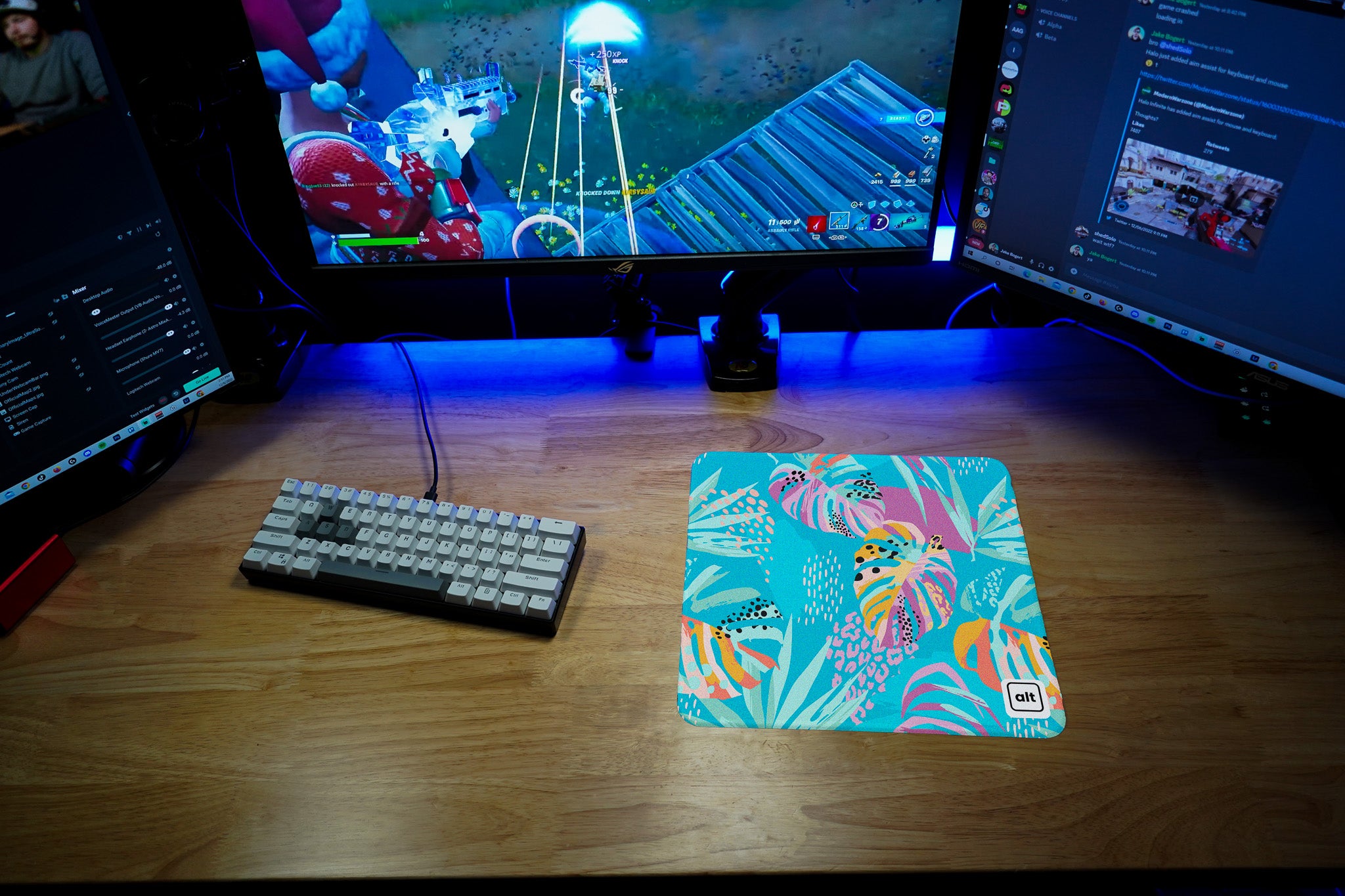 Pastel Tropical Flowers Mousepad