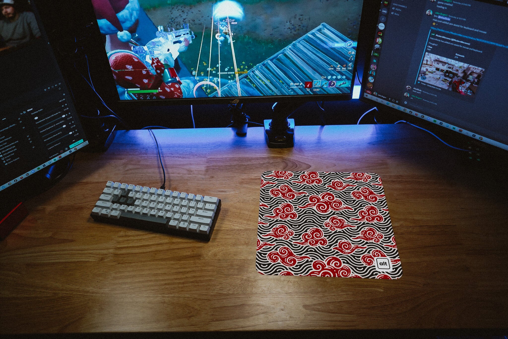 Red Anime Clouds Mousepad