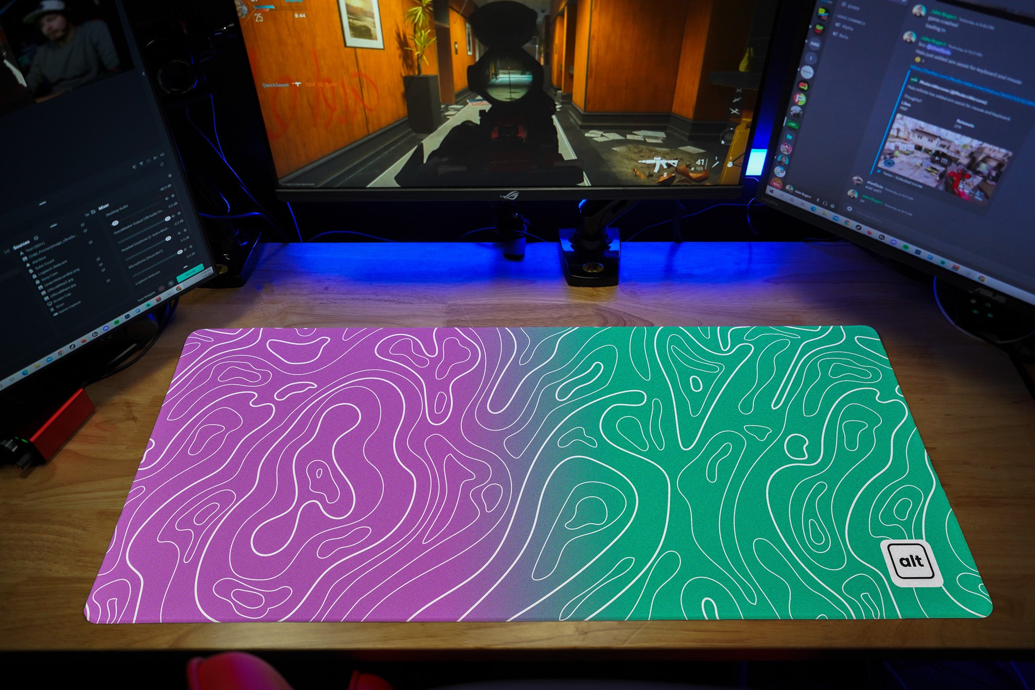 Mermaid Ombre Damascus Mousepad
