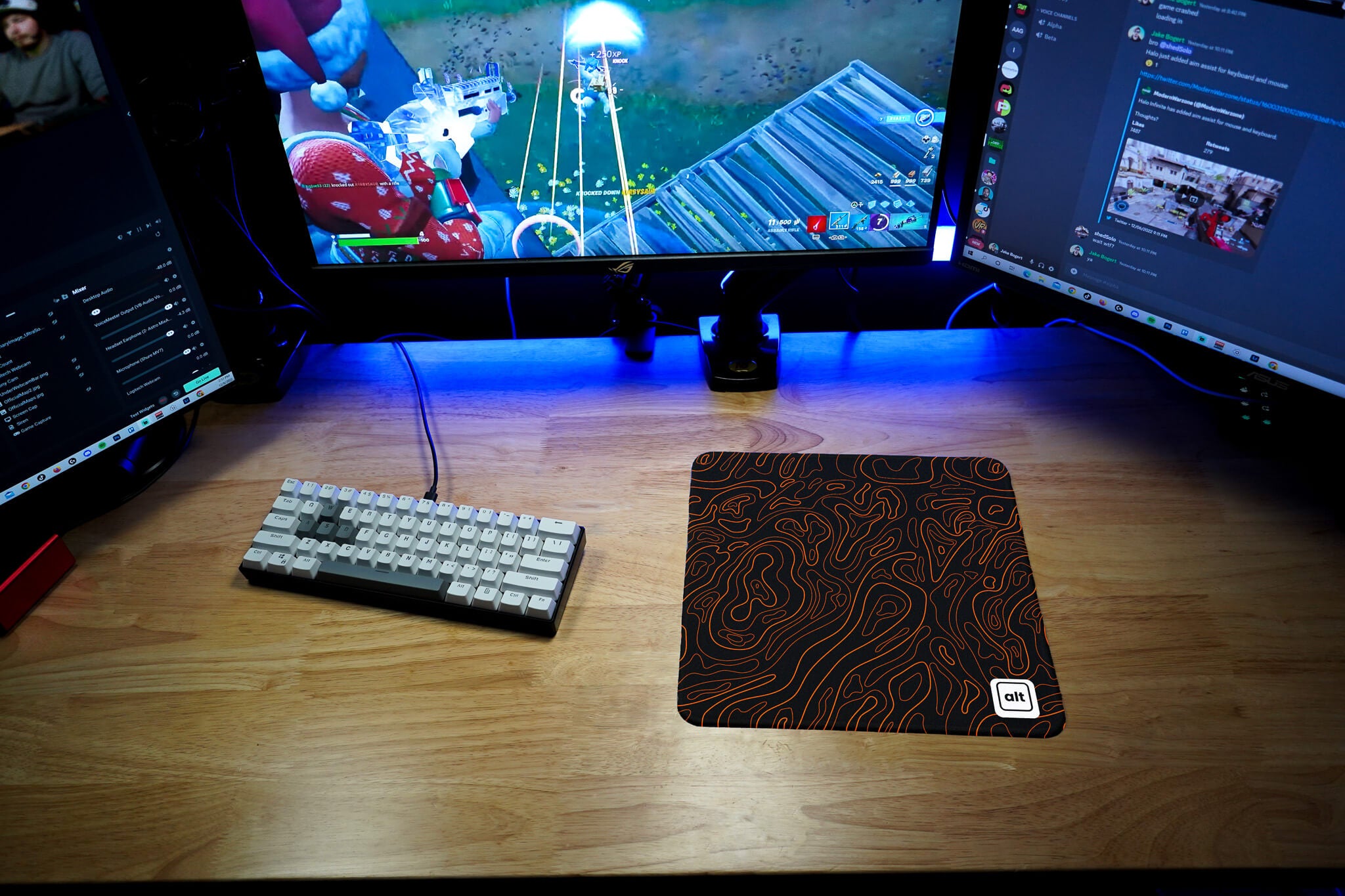 Orange Black Damascus Mousepad
