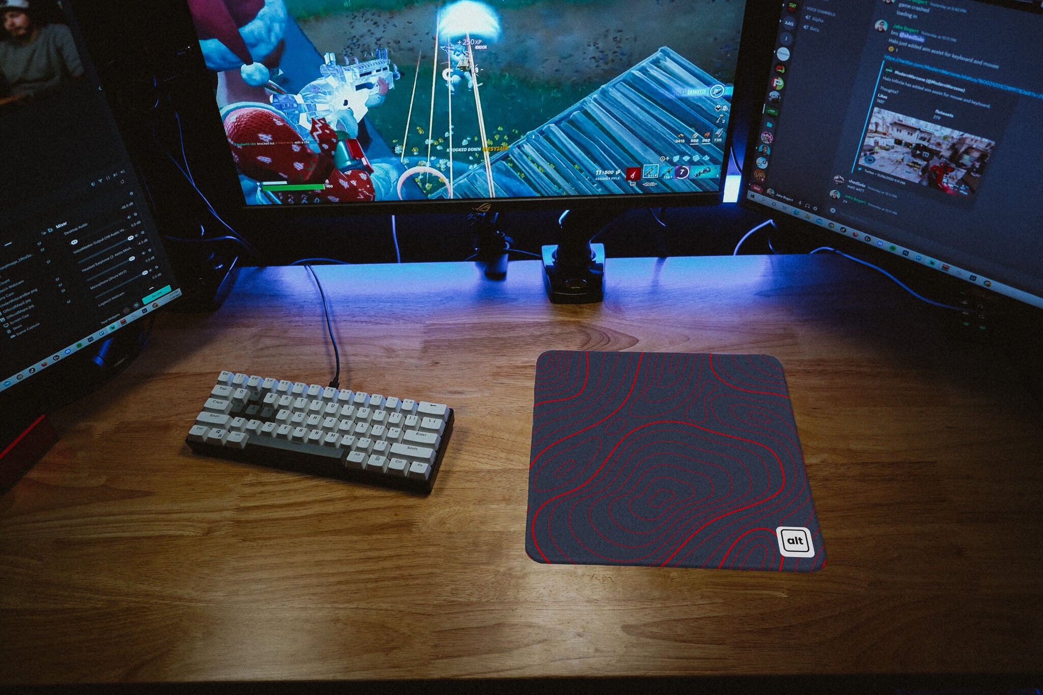 Blue Red Damascus Mousepad