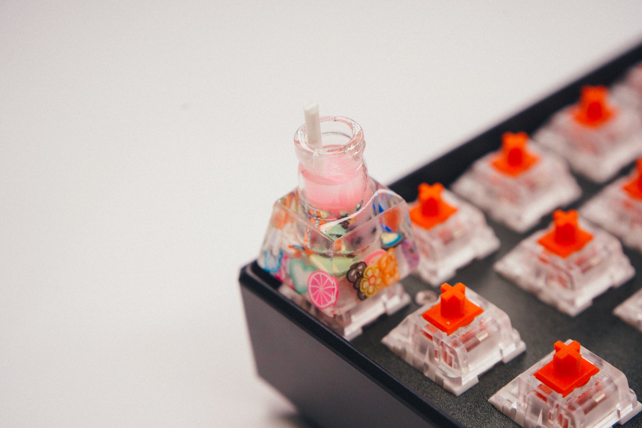 Pink Boba Artisan Keycap - Gaming Keyboards