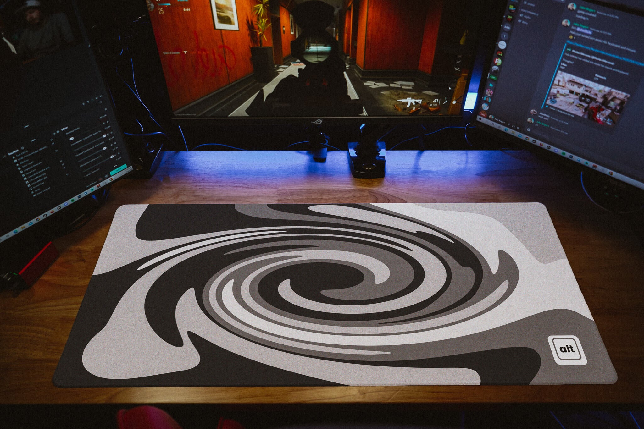 Twisted Grayscale Mousepad