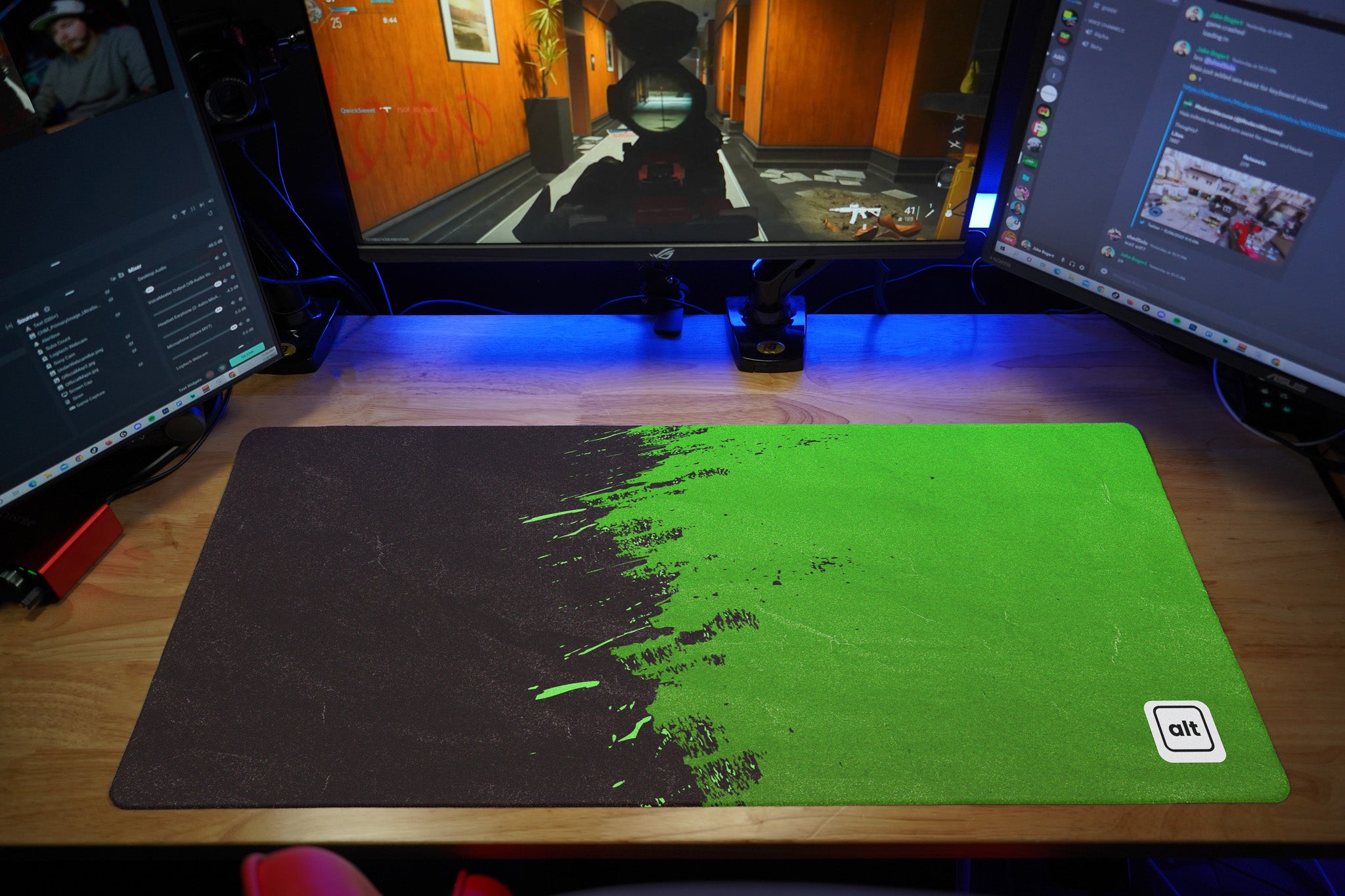 Green Paint Spill Mousepad