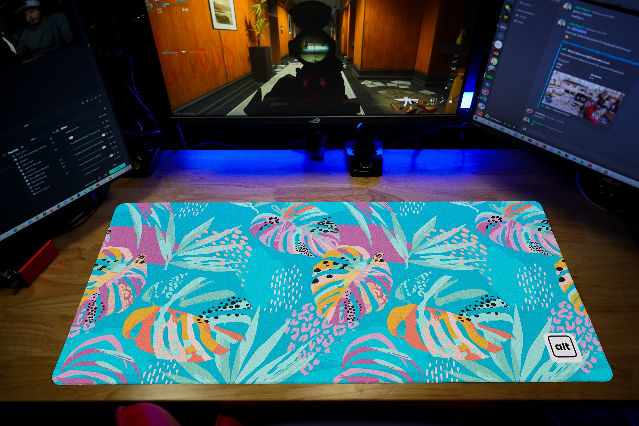 Pastel Tropical Flowers Mousepad