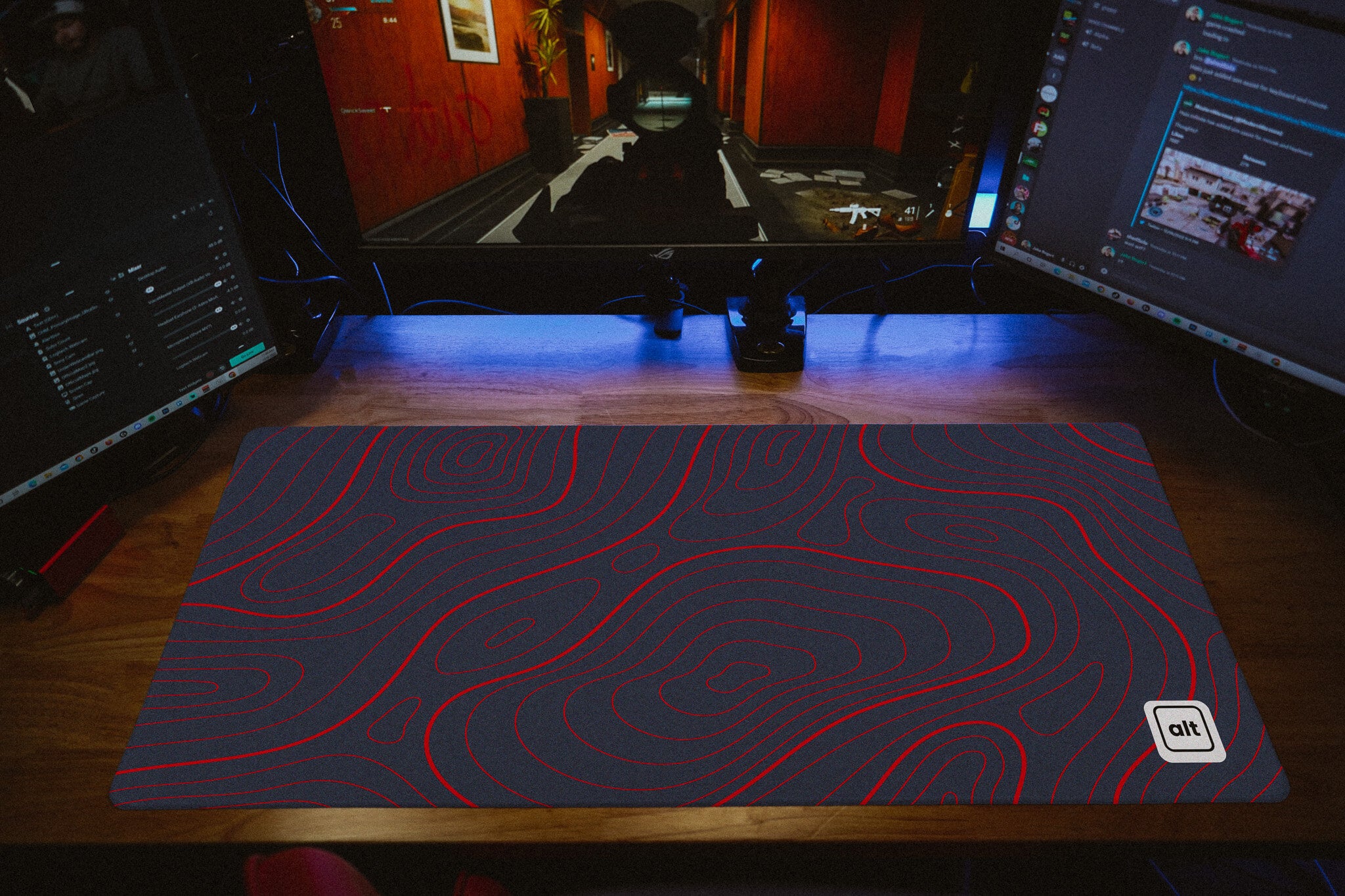 Blue Red Damascus Mousepad