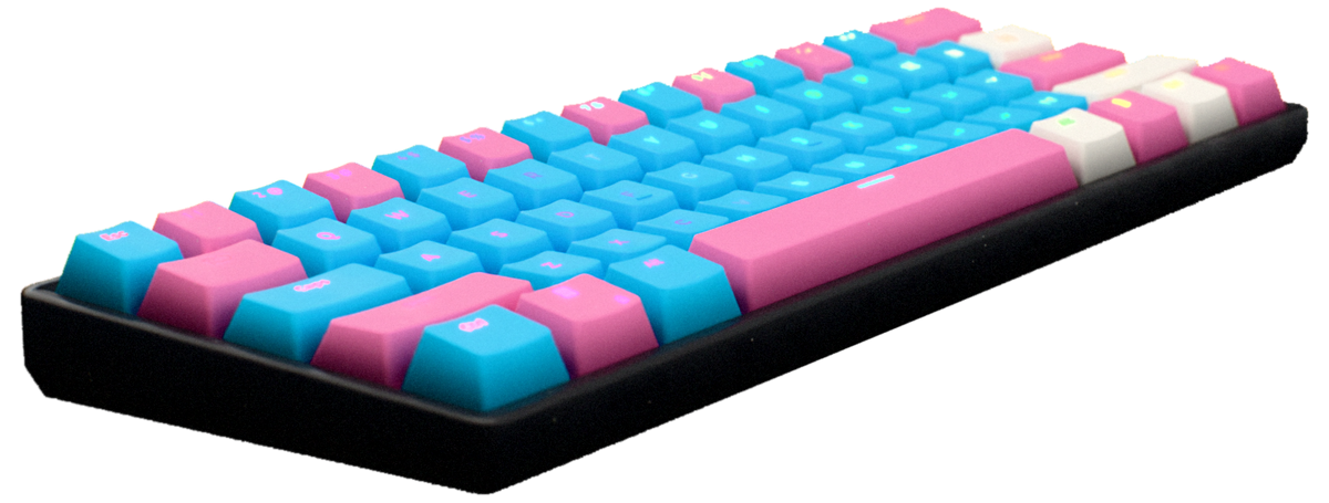 Cotton Candy 60% gaming keyboard – side profile