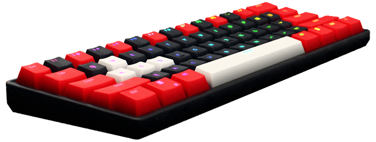 Cloudy 60% gaming keyboard – side profile