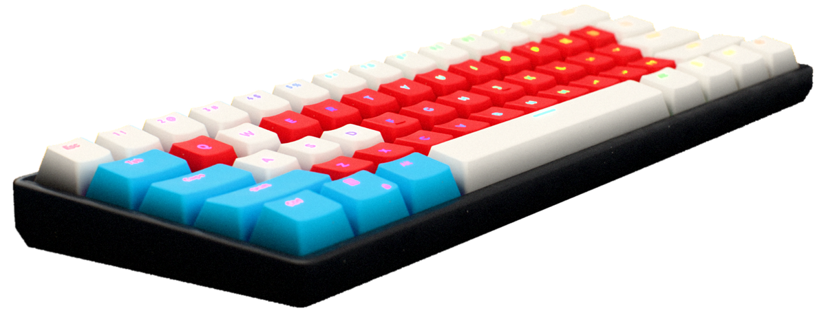 Snowcone 60% gaming keyboard – side profile
