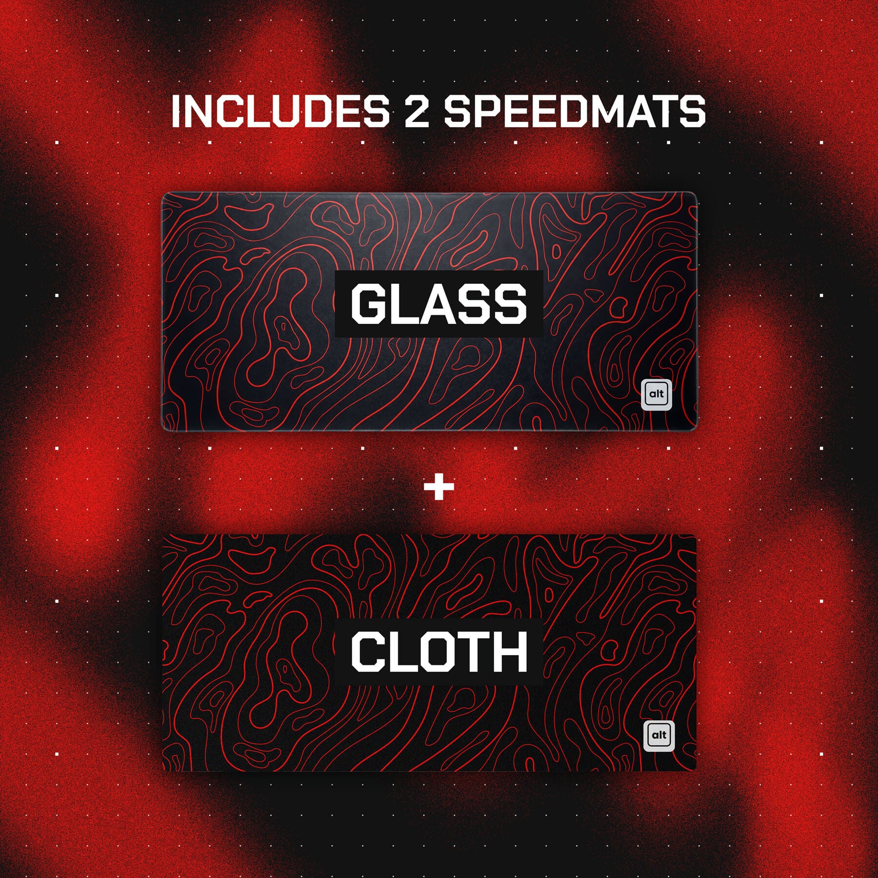 Red Black Damascus AltraGlide Glass XXL Speedmat - [alt_customs]
