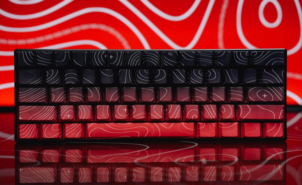 Red Fade Damascus T60 Pro Keyboard