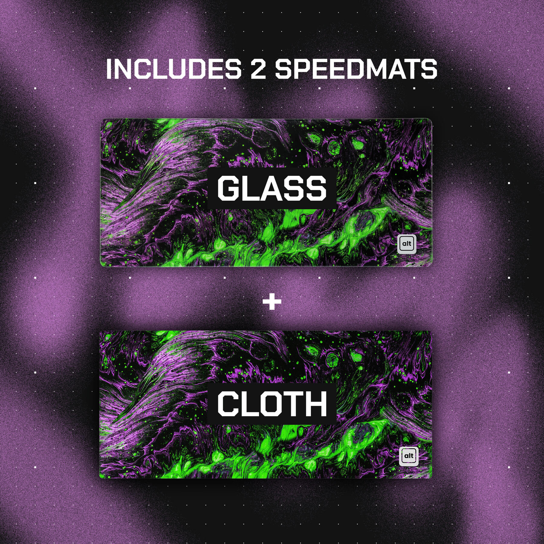 Purple Green Lava AltraGlide Glass XXL Speedmat - [alt_customs]