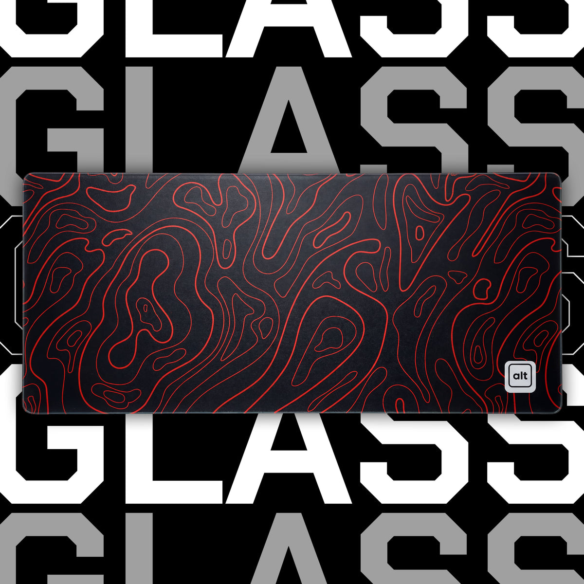 Red Black Damascus AltraGlide Glass XXL Speedmat - [alt_customs]