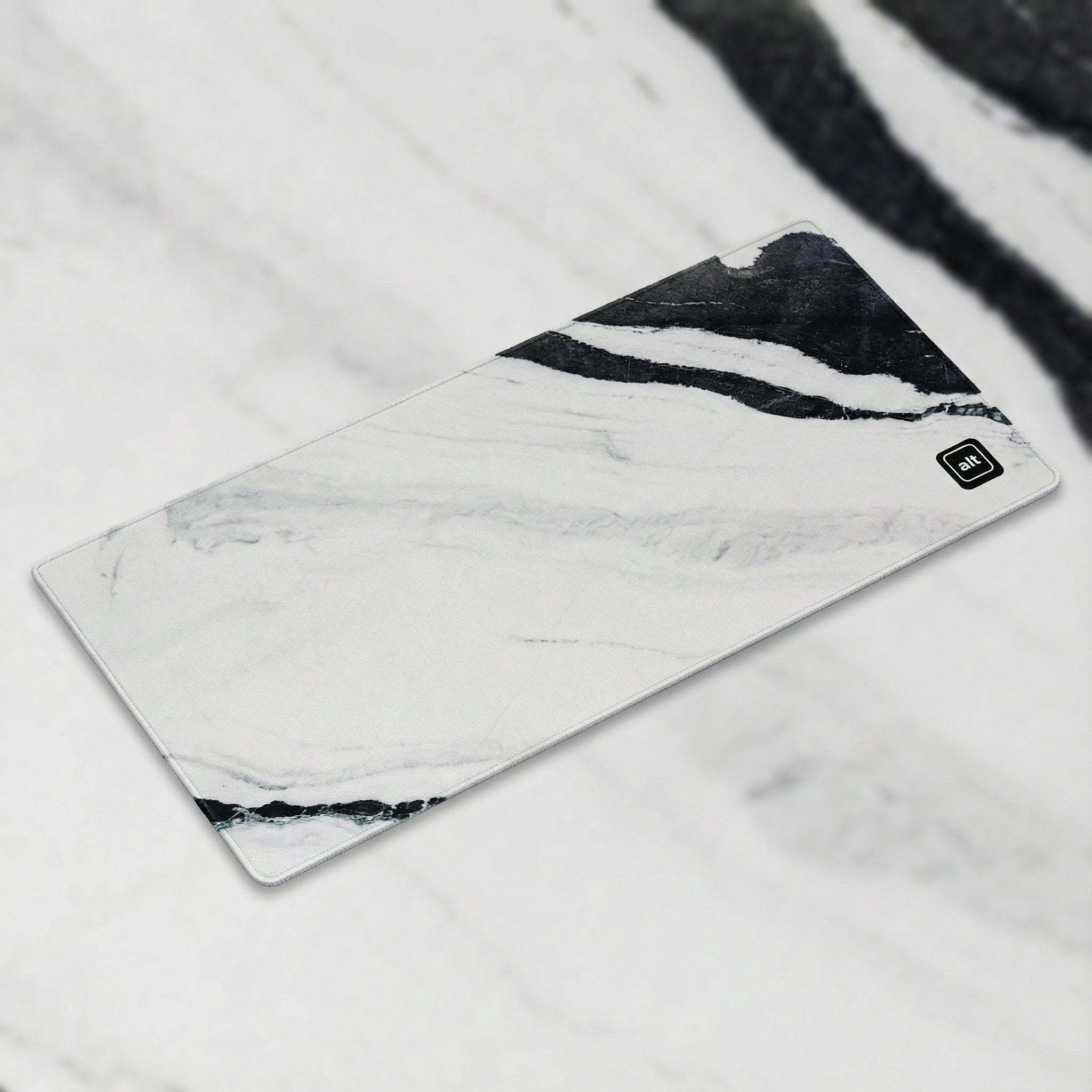 Black and White Marble Mousepad