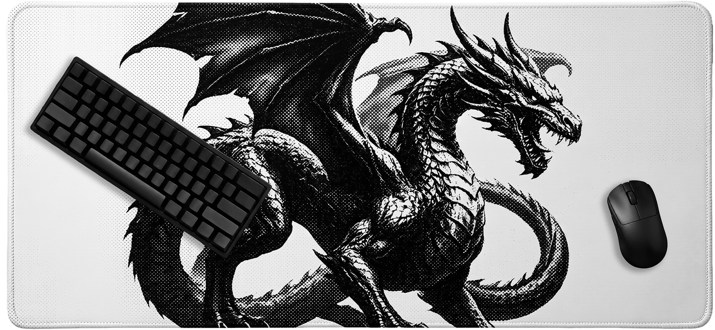 Void Dragon White Mousepad