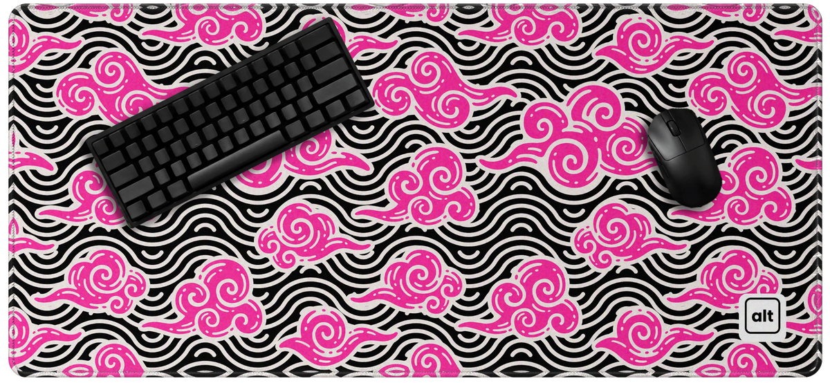 Pink Anime Clouds Mousepad - [alt_customs]