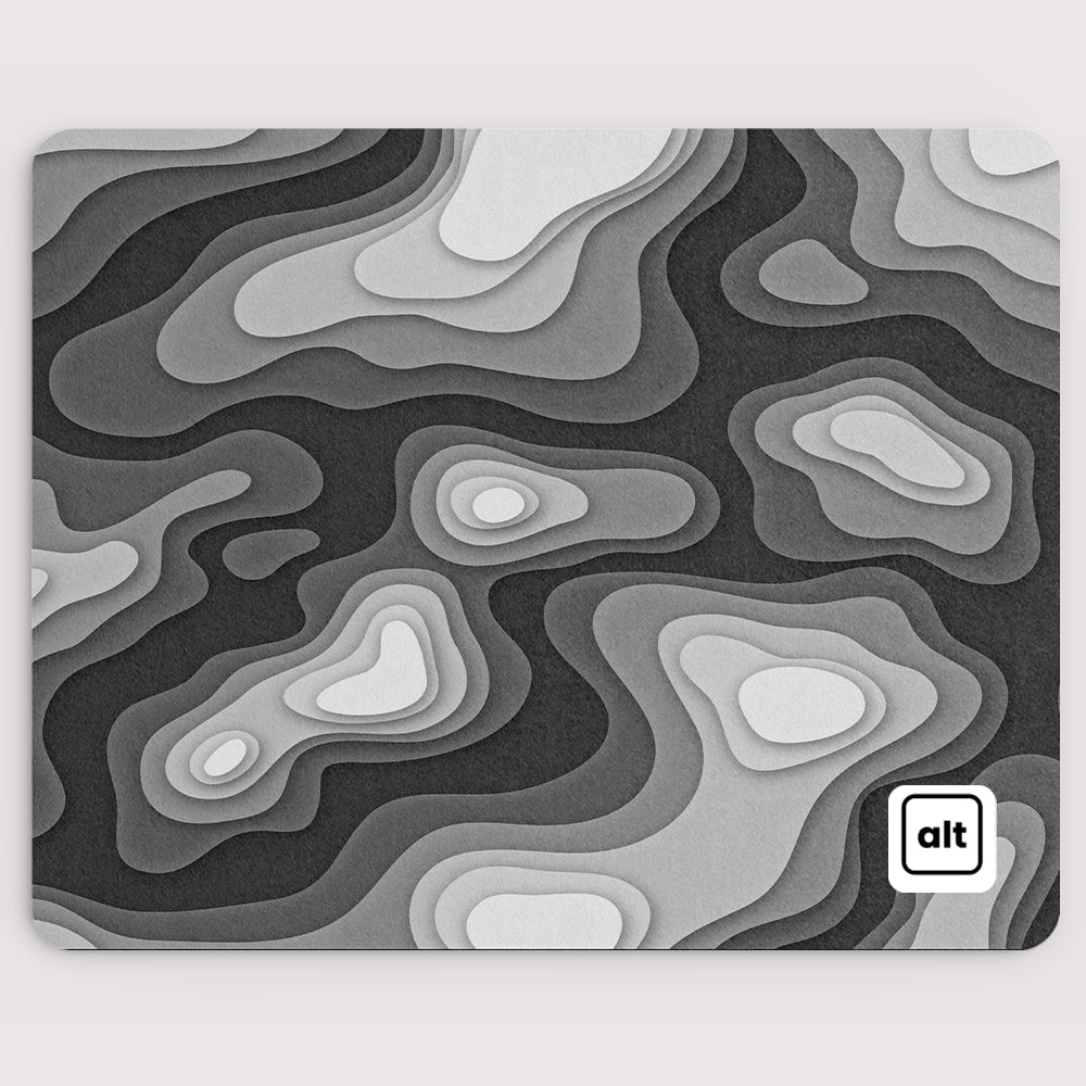 Black and White Regions Mousepad