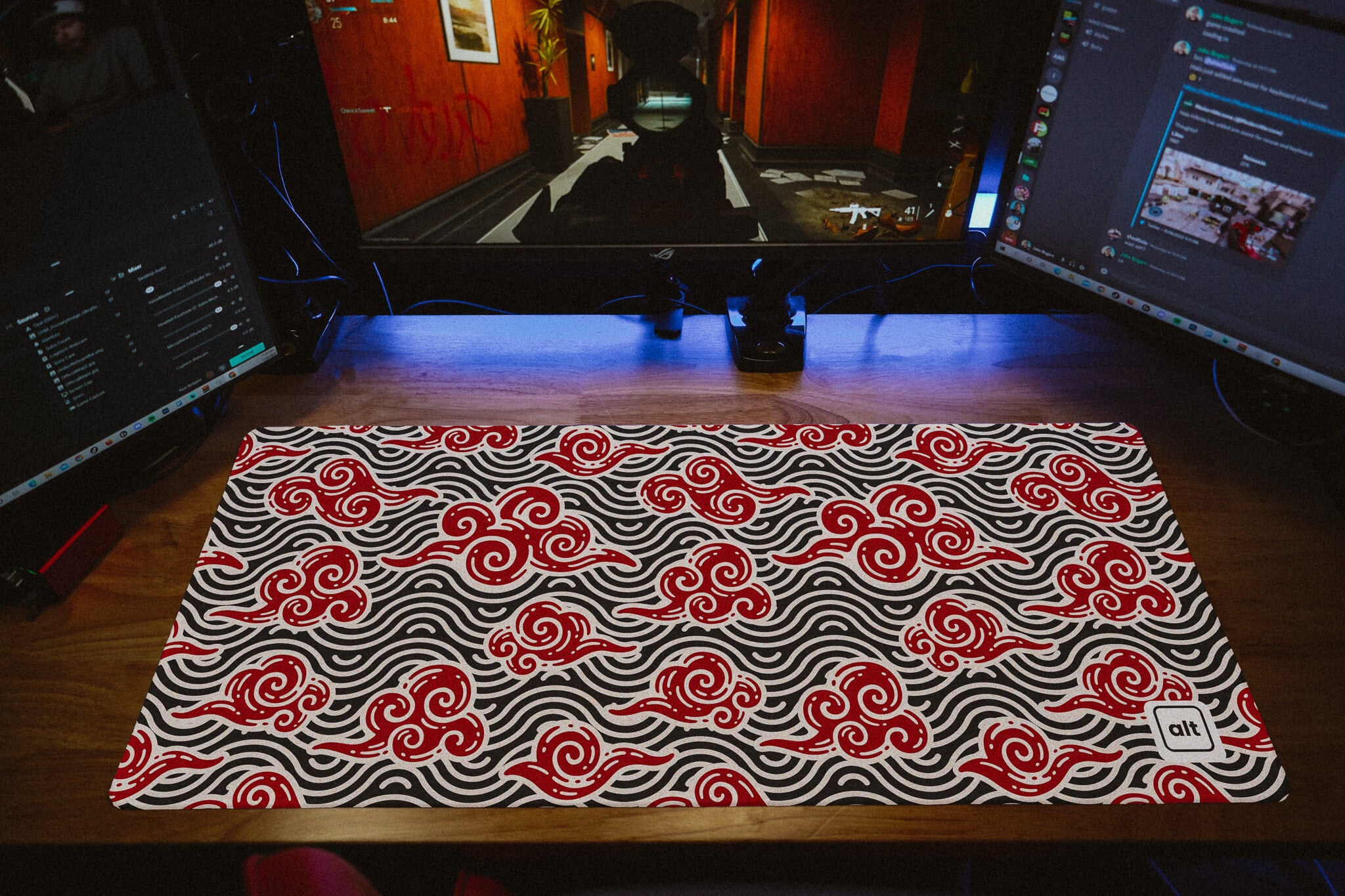 Red Anime Clouds Mousepad