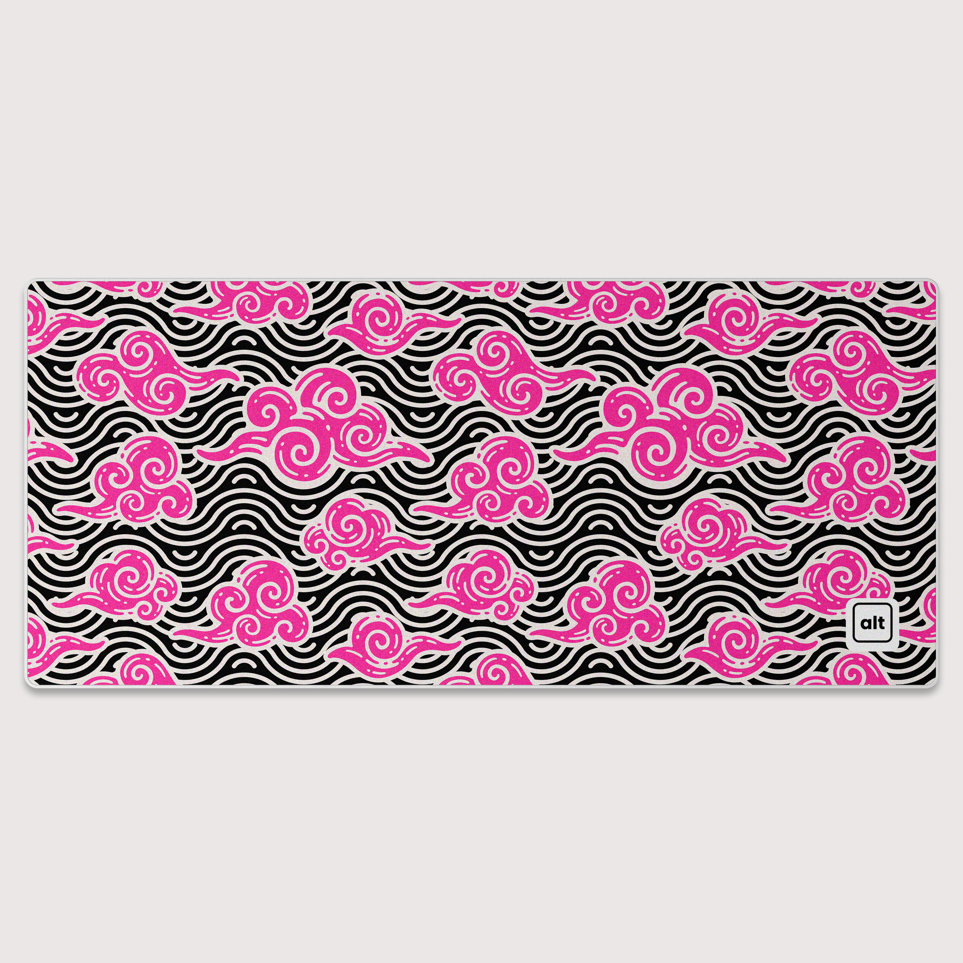 Pink Anime Clouds Mousepad