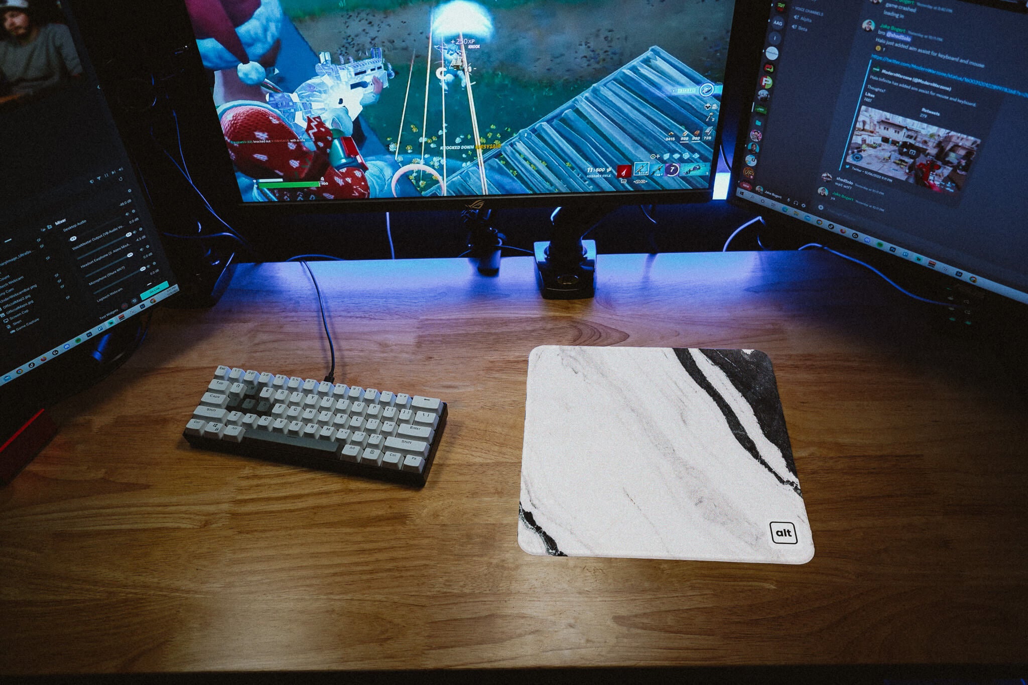 Black and White Marble Mousepad