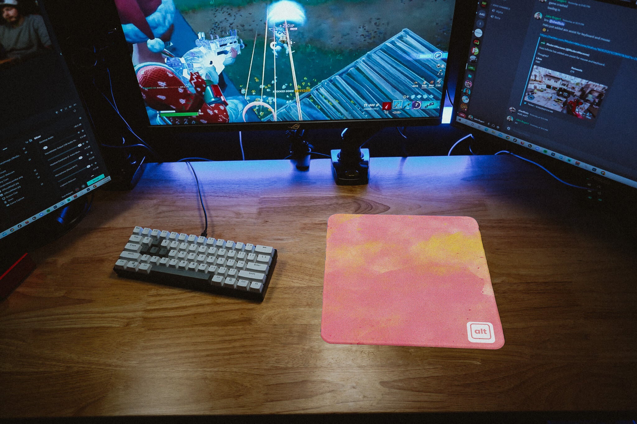 Pink and Gold Watercolor Mousepad